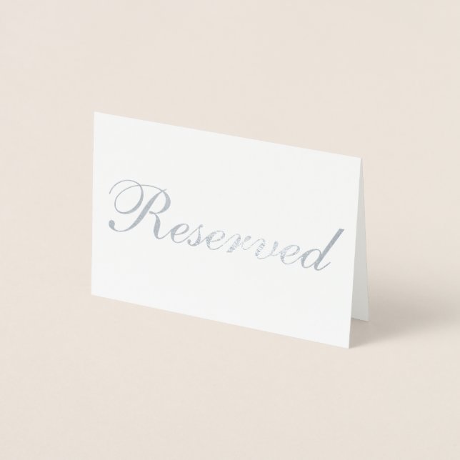 Reserved Silver Foil Table Card (Front)