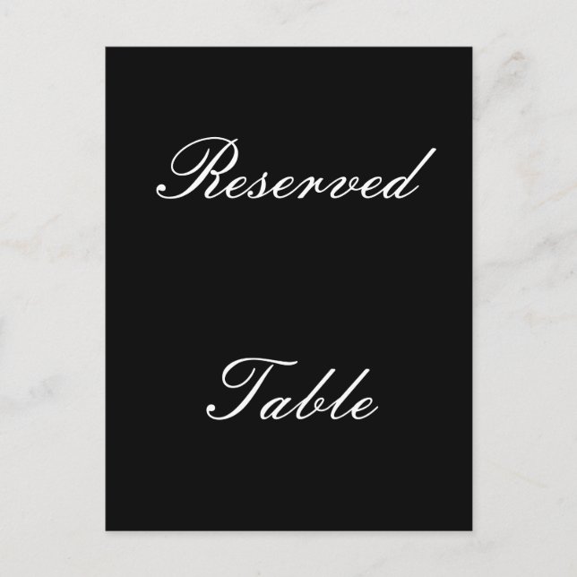 Reserved Table Postcard (Front)