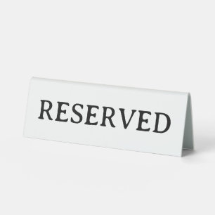 Reserved Table Sign