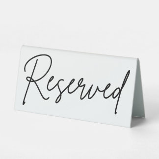 Reserved Table Sign