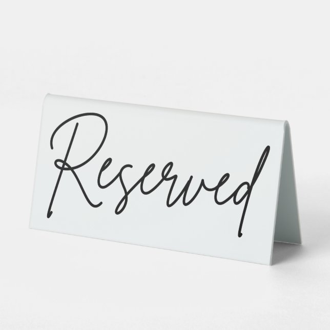 Reserved Table Sign (Front)