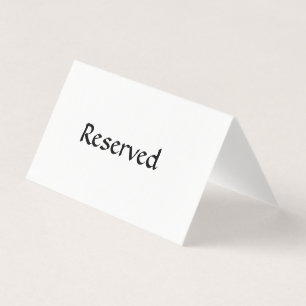 Reserved Table Sign Business Card