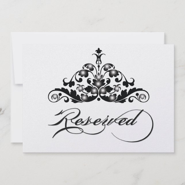 Reserved Table Sign in Ice Metallic Finish Invitation (Front)
