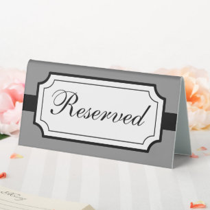 Reserved Table Tent Sign