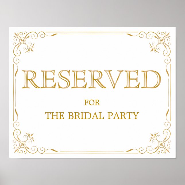 Reserved Table Wedding Sign | Modern Calligraphy (Front)