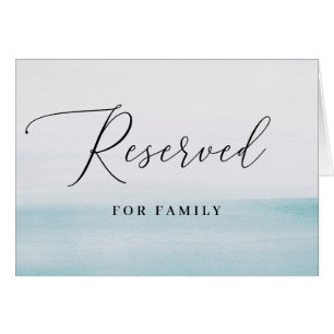 Reserved Watercolor Blue Wedding Seating Sign