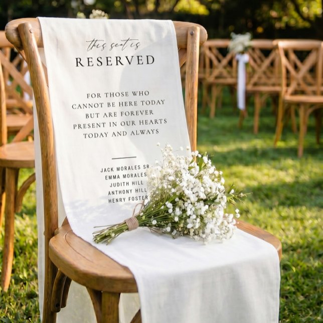 Reserved Wedding Memorial Seat Sign Short Table Runner (Creator Uploaded)