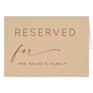 Reserved Wedding Sign   Minimal Warm Peach Sand