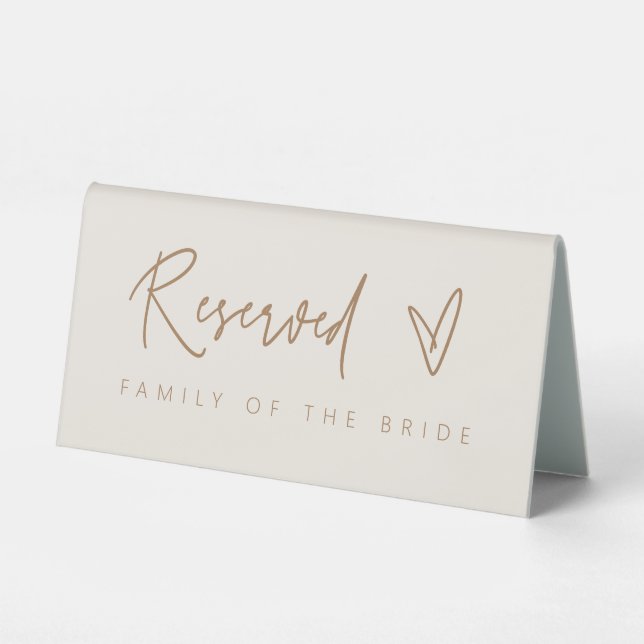Reserved Wedding Table Tent Sign Decor G400  (Front)