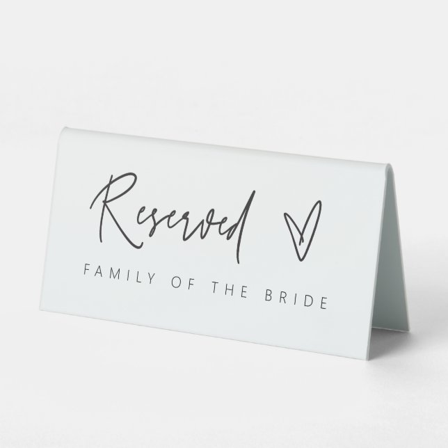 Reserved Wedding Table Tent Sign Decor G400  (Front)