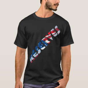 RESERVES in Waving American Flag Font T-Shirt
