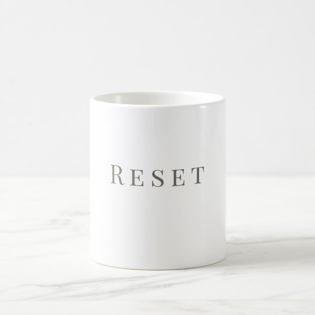 Reset Mug – Minimal Typography Design (Center)