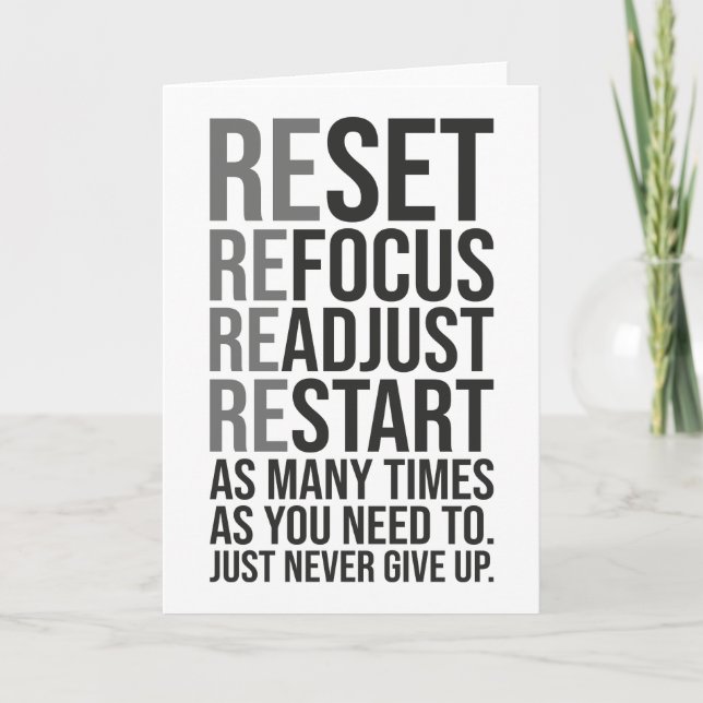 Reset Refocus Readjust - Gym, Hustle, Success Card (Front)