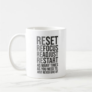 Reset Refocus Readjust - Gym, Hustle, Success Coffee Mug