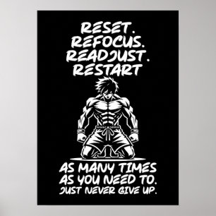 Reset Refocus Readjust - Gym, Hustle, Success Poster