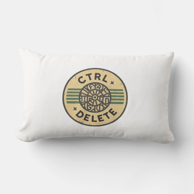 "Reset Your Day with CTRL + ALT + DELETE" Lumbar Cushion (Front)