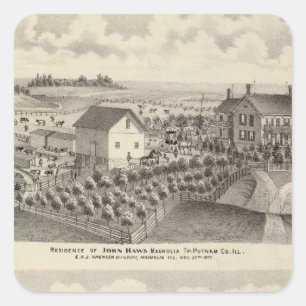 Residence and farm residence in Magnolia Tp Square Sticker