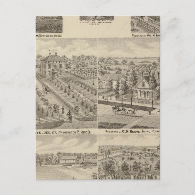 Residence and mill of L & J Keller Postcard (Front)