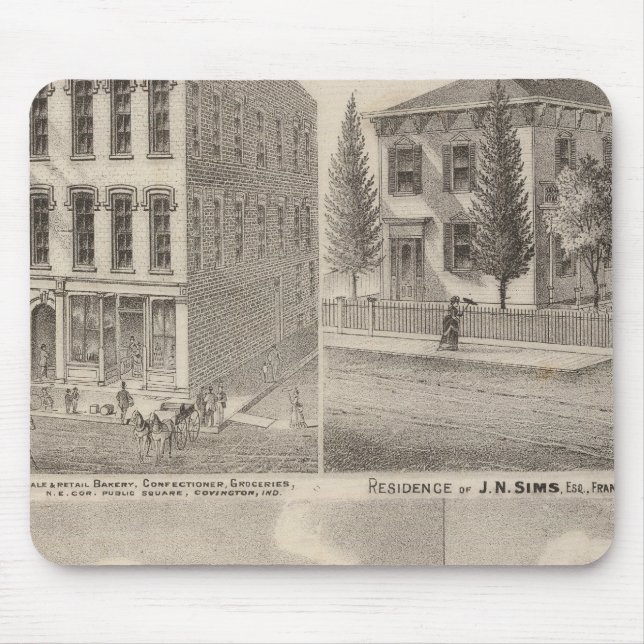 Residence and mill of Samuel Cade, Wabash Tp Mouse Mat (Front)