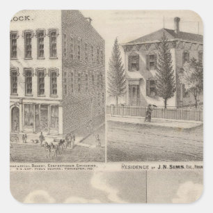 Residence and mill of Samuel Cade, Wabash Tp Square Sticker