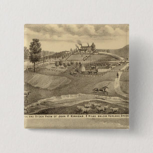 Residence and stock farm 15 cm square badge