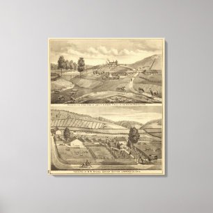 Residence and stock farm canvas print