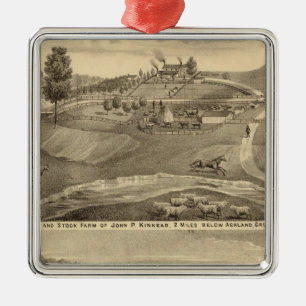 Residence and stock farm metal tree decoration