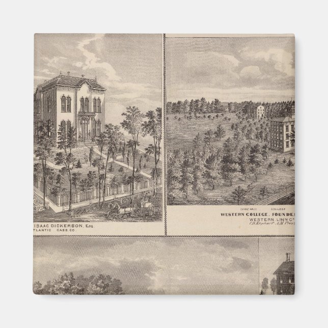 Residence and Western College in Marshalltown Magnet (Front)