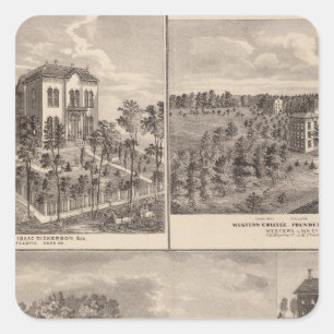 Residence and Western College in Marshalltown Square Sticker