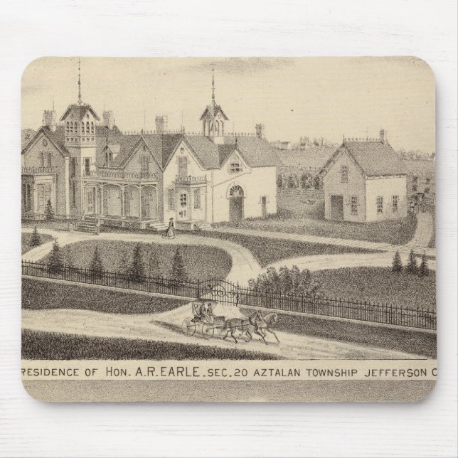 Residence, barn & outbuildings of AR Earle Mouse Mat (Front)
