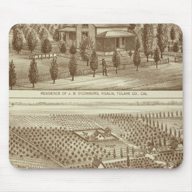 Residence, nursery, stable, Visalia, Cal Mouse Mat (Front)