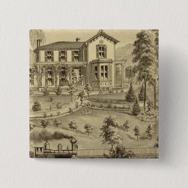 Residence of David R Kerr 15 Cm Square Badge (Front)