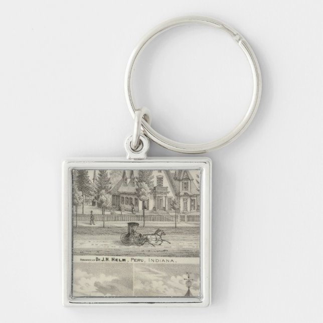 Residence of Dr JH Helm, Peru Key Ring (Front)