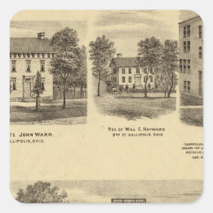 Residence of Dr Joseph Shallcross Square Sticker