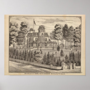Residence of Genl HH Baxter in Rutland Vermont Poster
