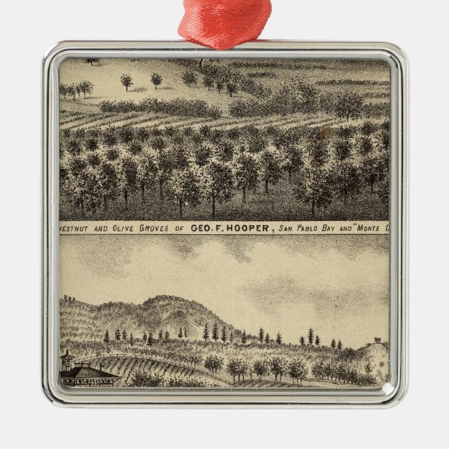 Residence of Geo F Hooper Metal Tree Decoration (Front)