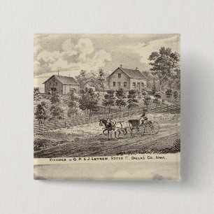 Residence of GP & J Leyner, Boone Tp 15 Cm Square Badge
