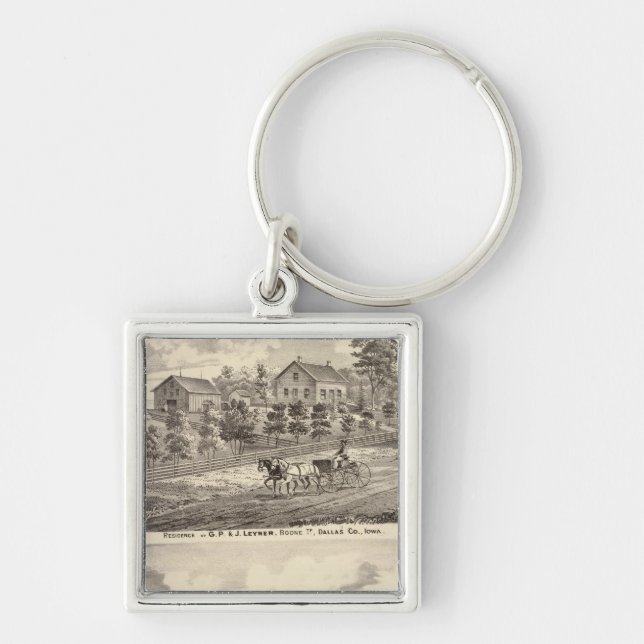 Residence of GP & J Leyner, Boone Tp Key Ring (Front)