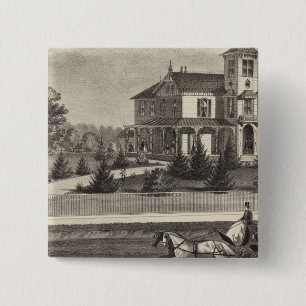 Residence of James G Gowdy, Tom's River, NJ 15 Cm Square Badge