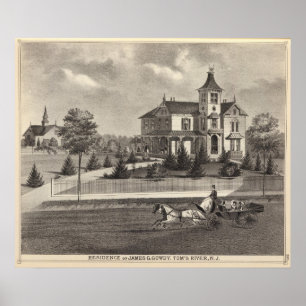 Residence of James G Gowdy, Tom's River, NJ Poster