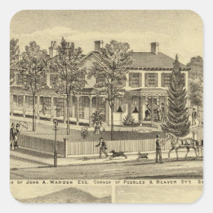 Residence of John A Warden Sewickley Square Sticker