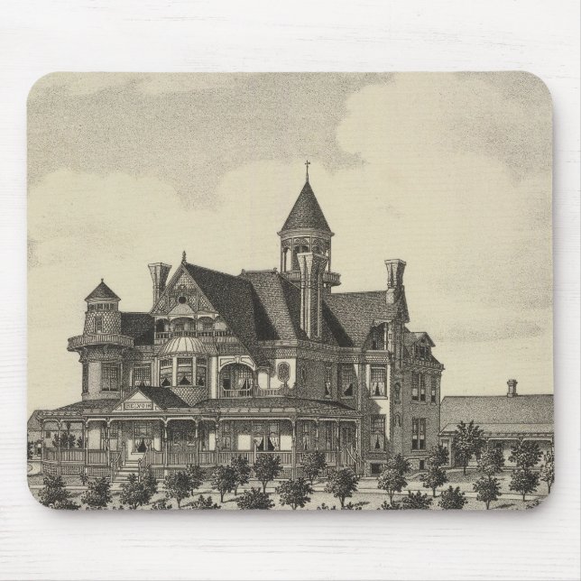 Residence of John D Knox, Topeka, Kansas Mouse Mat (Front)
