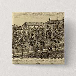 Residence of Steffler and Clark, Rochester 15 Cm Square Badge