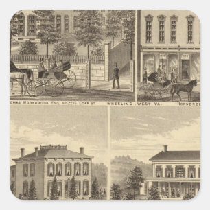 Residence of Thomas Hornbrook Square Sticker