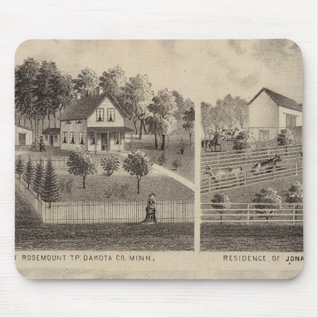 Residences and Barns, Minnesota Mouse Mat (Front)