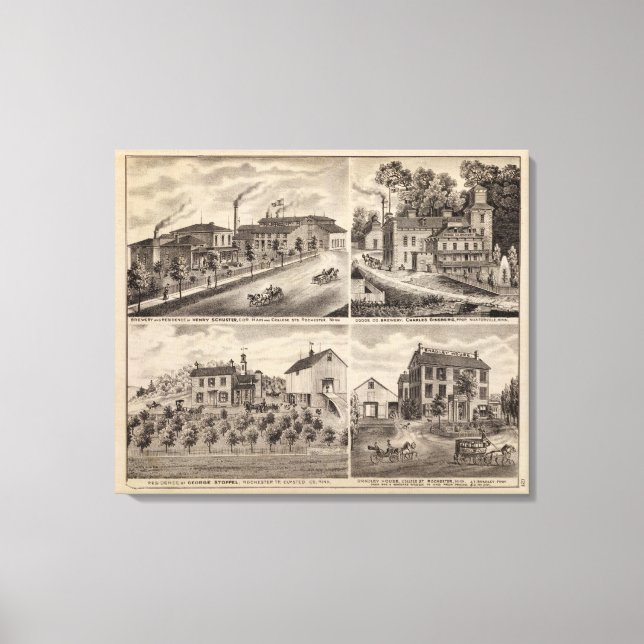 Residences and Breweries in Rochester, Minnesota Canvas Print (Front)