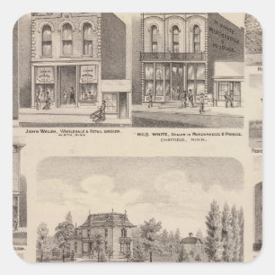 Residences and Businesses in Austin, Minnesota Square Sticker