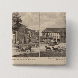 Residences and factory in Bennington 15 Cm Square Badge