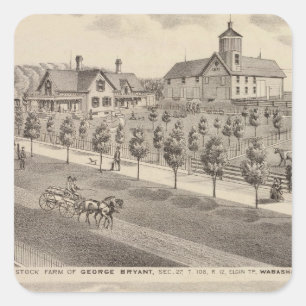 Residences and Farm, Minnesota Square Sticker