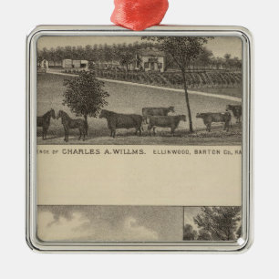 Residences and Farms, Edgerton, Kansas Metal Tree Decoration